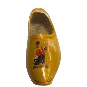 Vintage Holland Clog Wooden Shoe Bar Display Heineken Beer Made in Holland
